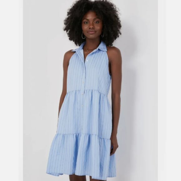 NWT Tuckernuck Blue Seersucker Sailor Dress Pomander Palace Size XL - Picture 3 of 11